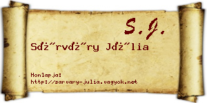 Sárváry Júlia névjegykártya