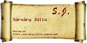 Sárváry Júlia névjegykártya