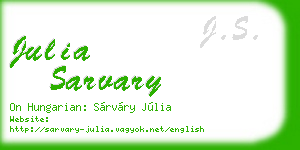 julia sarvary business card